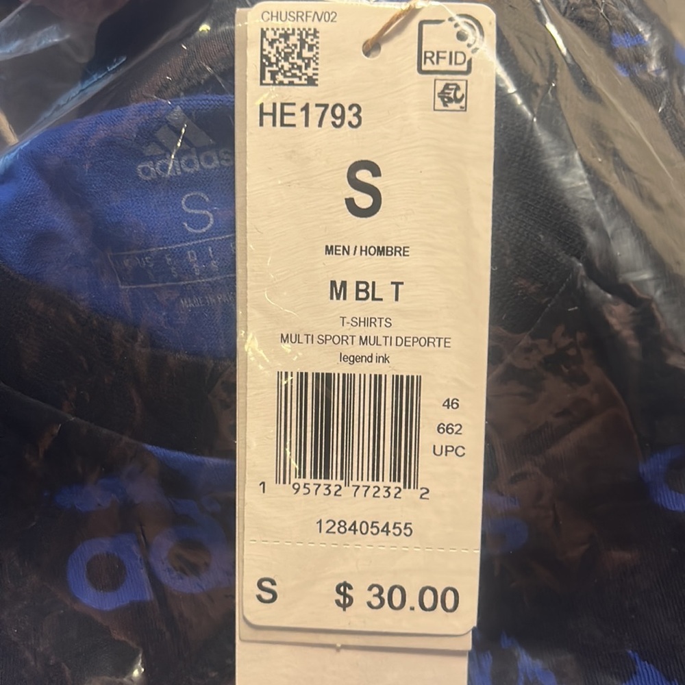 NWT Adidas Brand Love Printed Tee, color Legend Ink Blue, multiple sizes - Picture 7 of 7